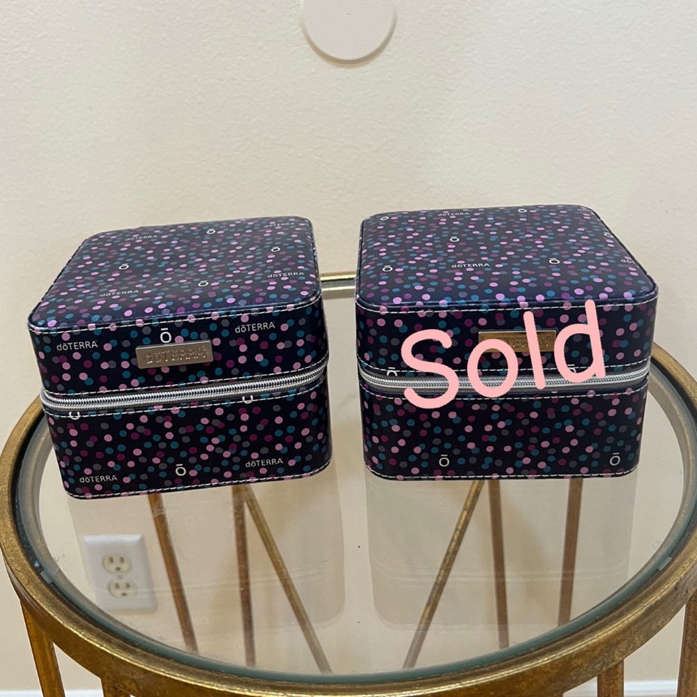 doTERRA Polka Dot Storage Box Set - Black and Pink